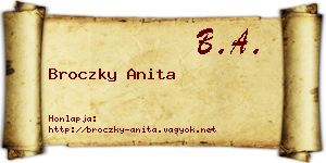 Broczky Anita névjegykártya